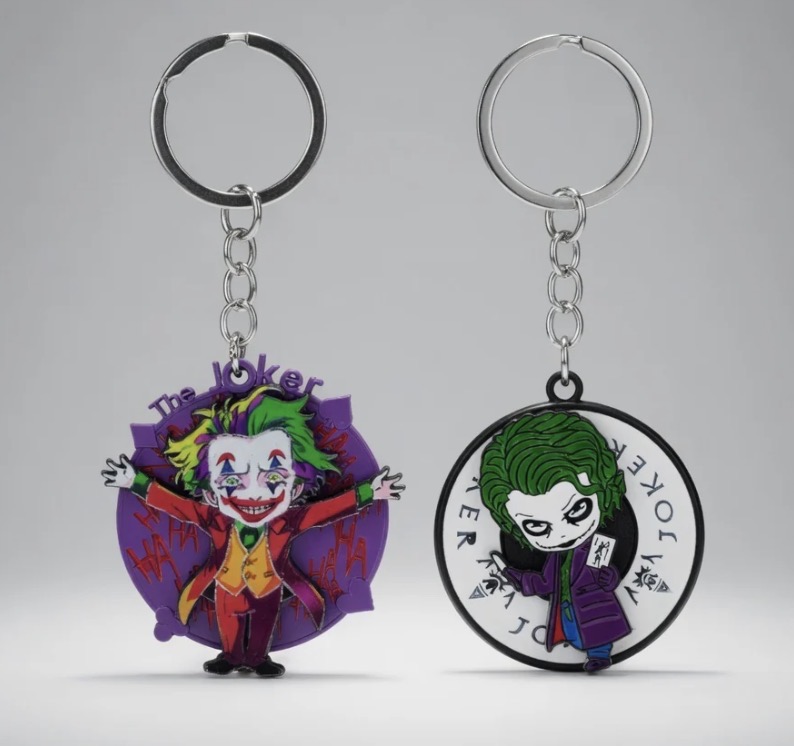 Joker Rotating Metal Keychain