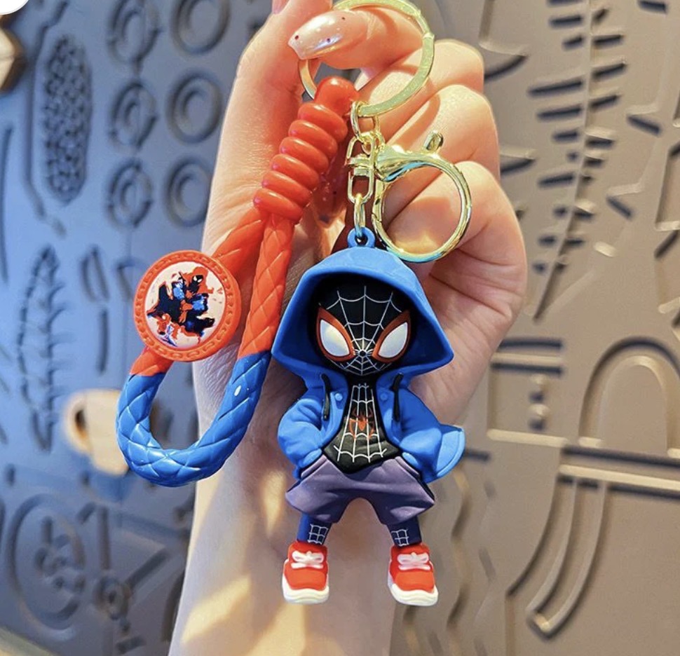 Spider-Man Hoodie Rubber Keychain — Green Hoodie — view 2 view