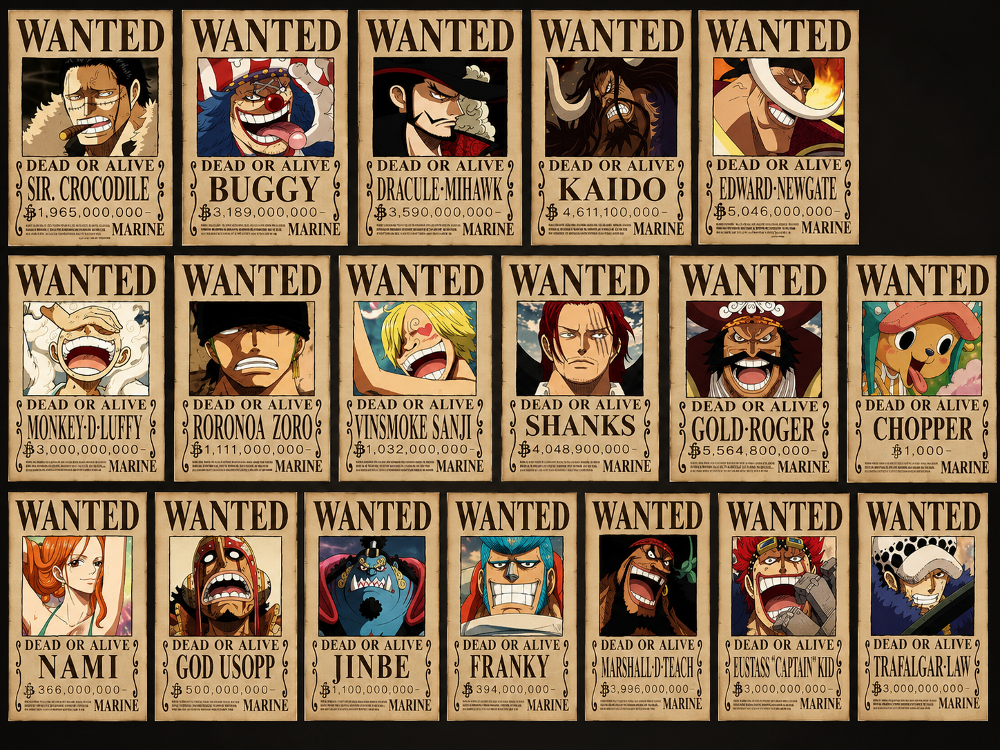 One Piece Wanted Poster Collection — Set of 10 — view 3 view