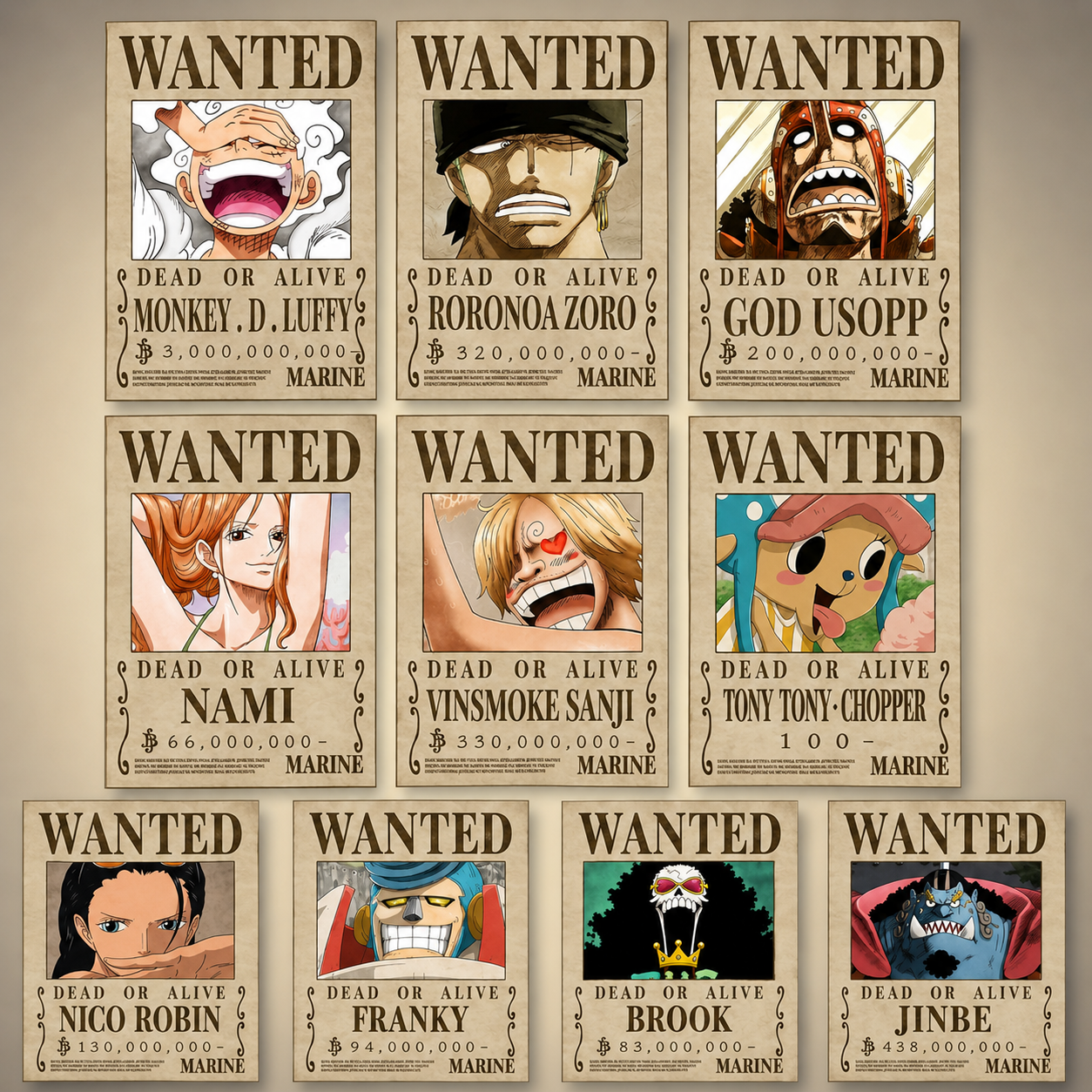 One Piece Wanted Poster Collection